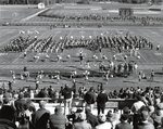 Band in formation on the football field, 1984.